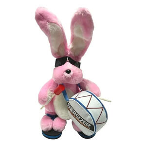 Vintage Energizer Bunny Pink Plush 21 inch tall 1989 Battery Rabbit Moves
